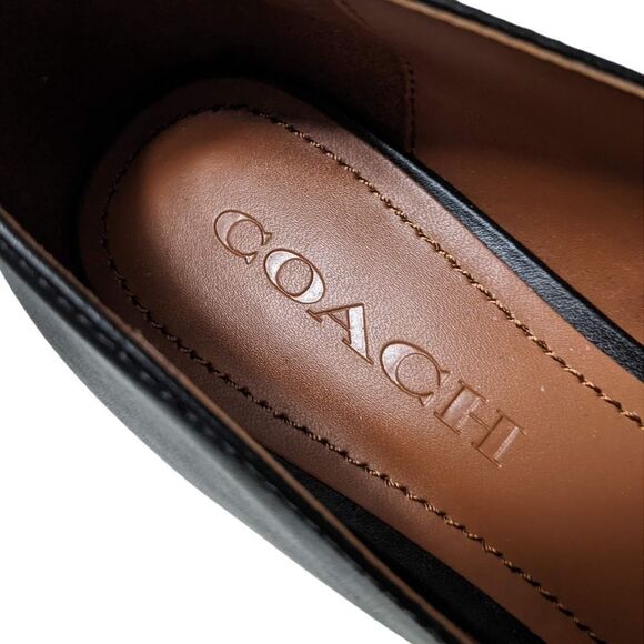COACH Nia Leather Horsebit Heeled Loafer Pumps 8 - Picture 9 of 12